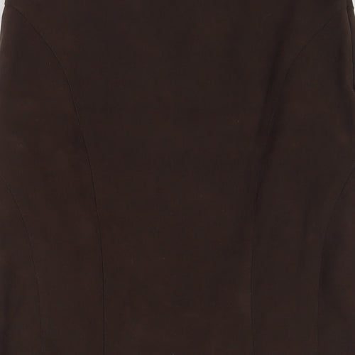 Wallis Womens Brown Polyester A-Line Skirt Size 10 Zip