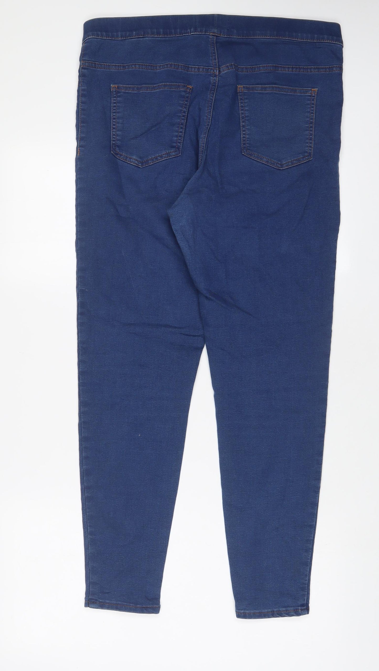 Marks and Spencer Womens Blue Cotton Jegging Jeans Size 16 L28 in Regular