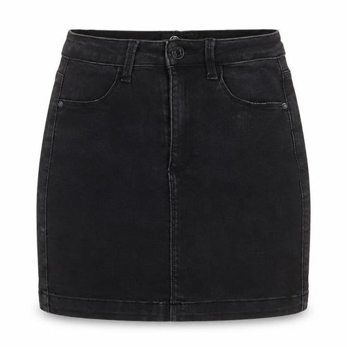 Missguided Womens Black Cotton A-Line Skirt Size 8 Zip