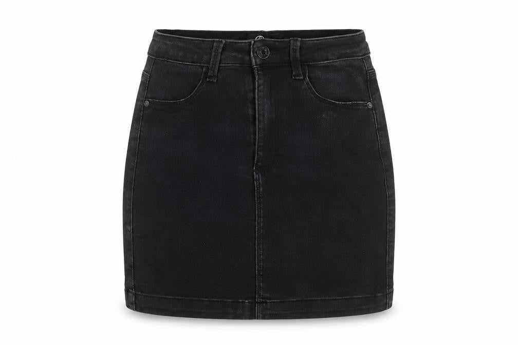Missguided Womens Black Cotton A-Line Skirt Size 8 Zip