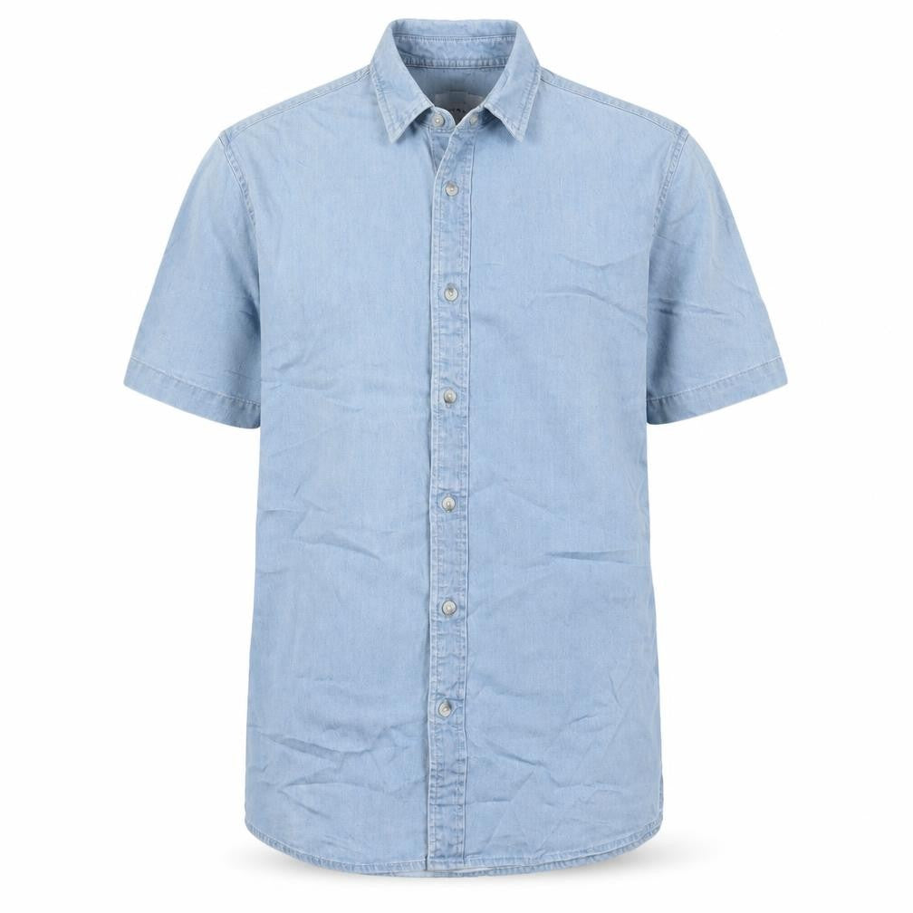 Topman Mens Blue Cotton Button-Up Size M Collared Button