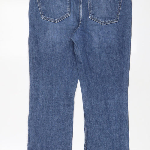 Topshop Womens Blue Cotton Straight Jeans Size 30 in L30 in Regular Zip