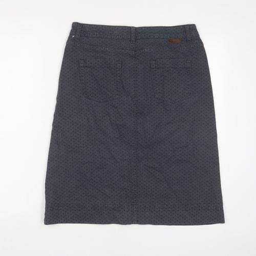 Boden Womens Blue Geometric Cotton A-Line Skirt Size 12 Zip - Star Pattern