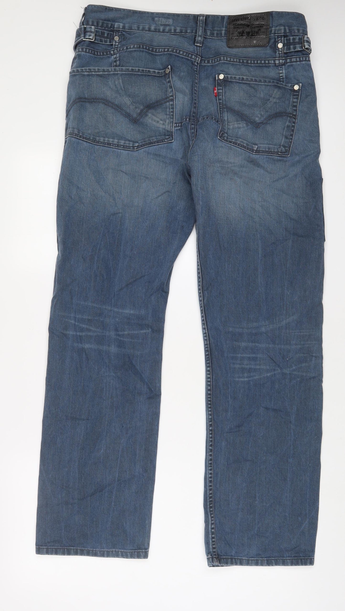 Levi's Mens Blue Cotton Straight Jeans Size 34 in L32 in Regular Zip