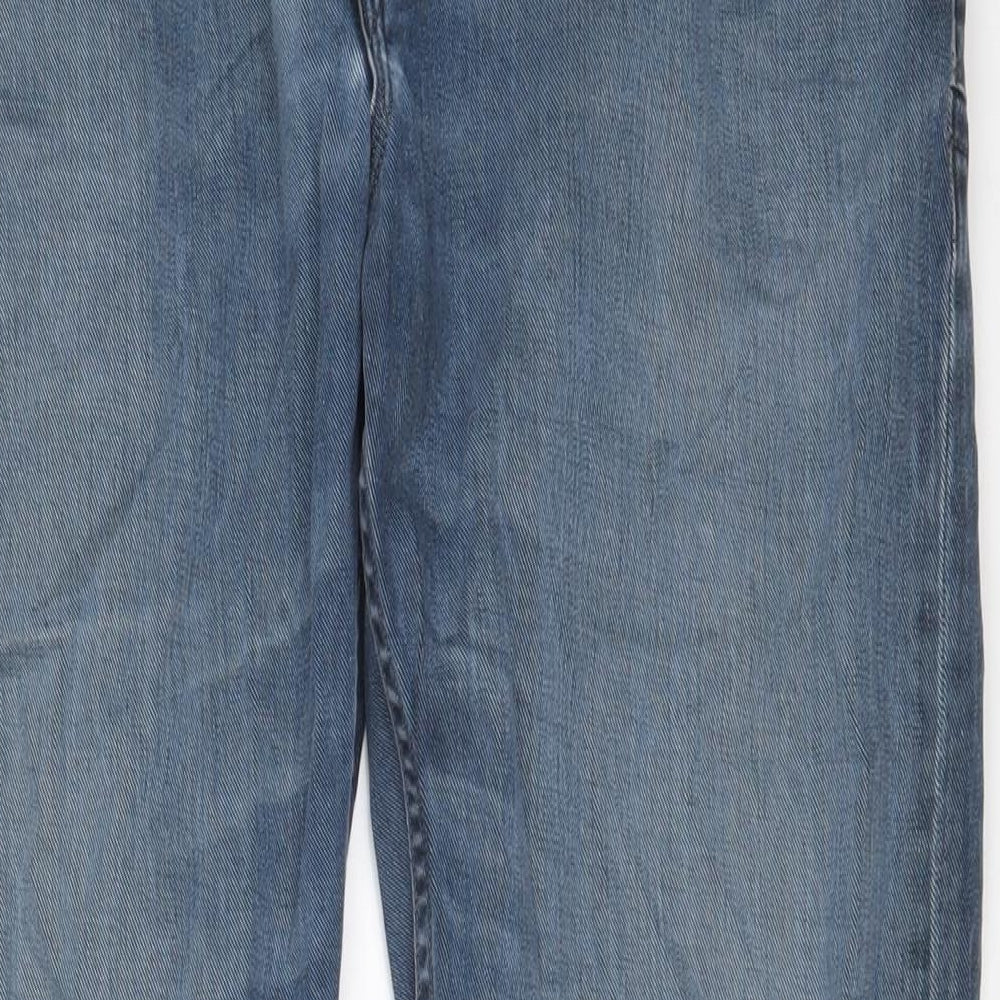 Levi's Mens Blue Cotton Straight Jeans Size 34 in L32 in Regular Zip