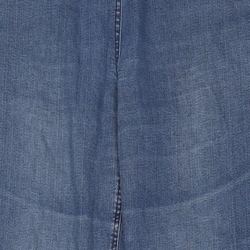 TU Womens Blue Cotton Bootcut Jeans Size 16 L32 in Regular Zip