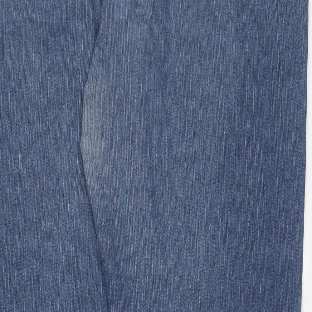 TU Womens Blue Cotton Bootcut Jeans Size 16 L32 in Regular Zip