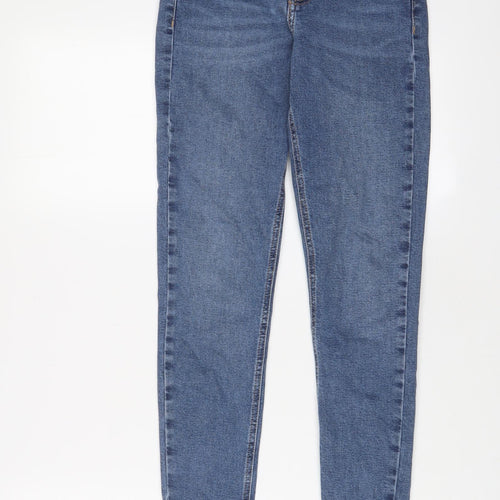 Topshop Womens Blue Cotton Skinny Jeans Size 26 in L32 in Regular Zip