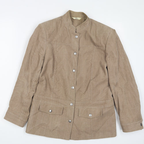 Klass Womens Beige Jacket Size 12 Button