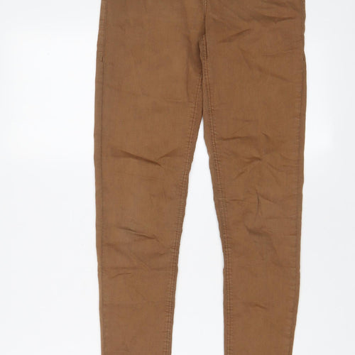 Topshop Womens Brown Cotton Skinny Jeans Size 28 in L34 in Regular Zip