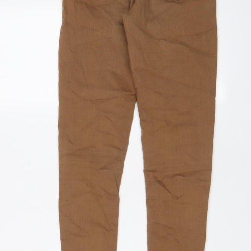 Topshop Womens Brown Cotton Skinny Jeans Size 28 in L34 in Regular Zip