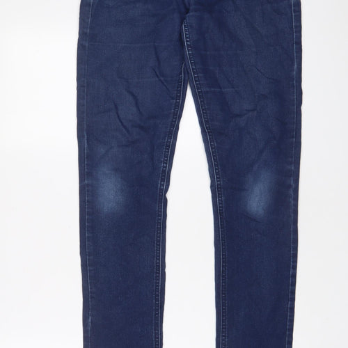 Denim & Co. Womens Blue Cotton Skinny Jeans Size 8 L32 in Regular Zip