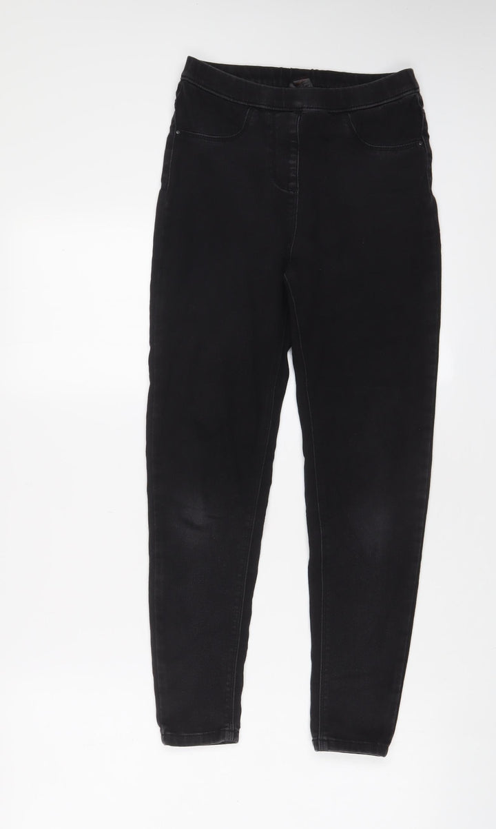George Girls Black Cotton Jegging Jeans Size 11-12 Years L25 in Regular Pullover