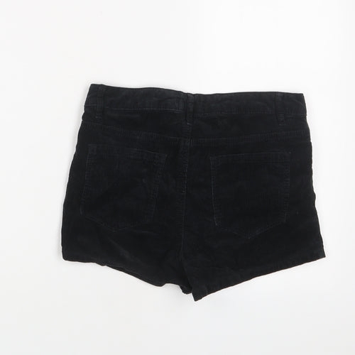I Love H81 Womens Black Cotton Basic Shorts Size 25 in Regular Zip