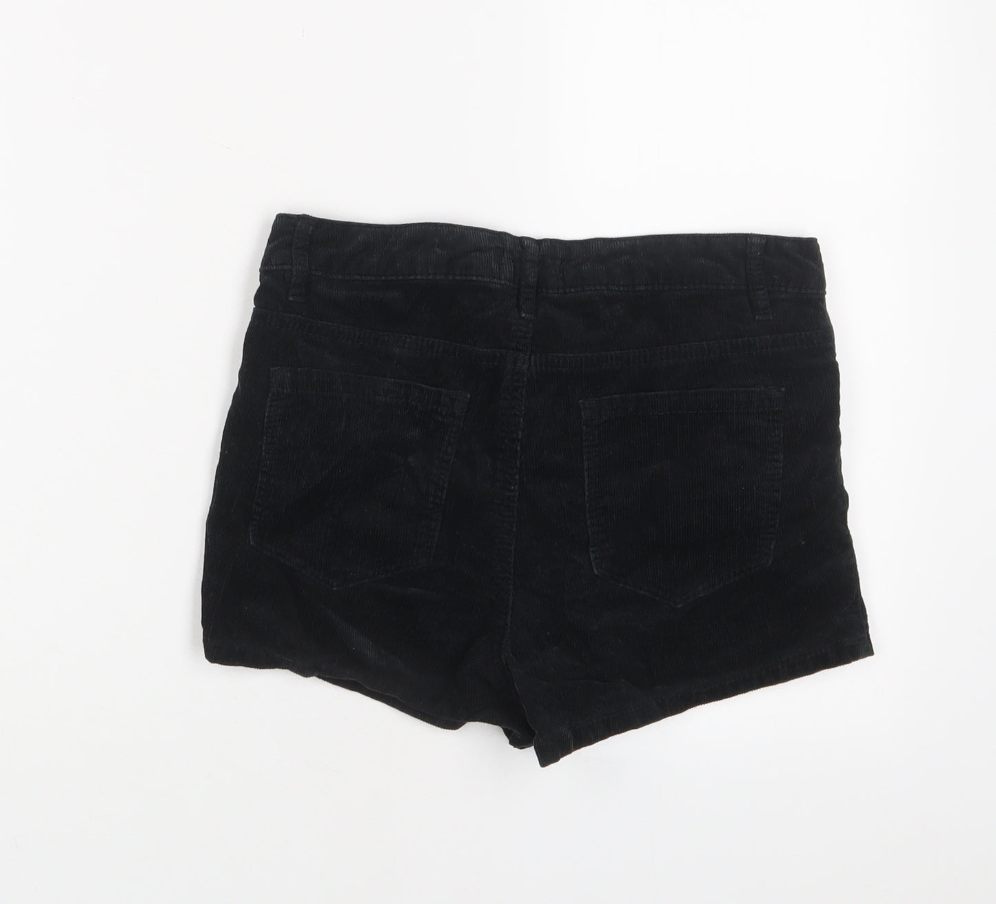 I Love H81 Womens Black Cotton Basic Shorts Size 25 in Regular Zip