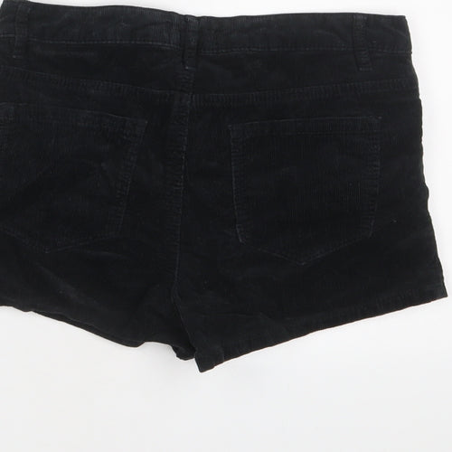 I Love H81 Womens Black Cotton Basic Shorts Size 25 in Regular Zip