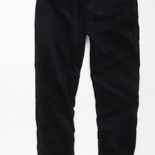 Topshop Womens Black Cotton Trousers Size 26 in L32 in Regular Zip