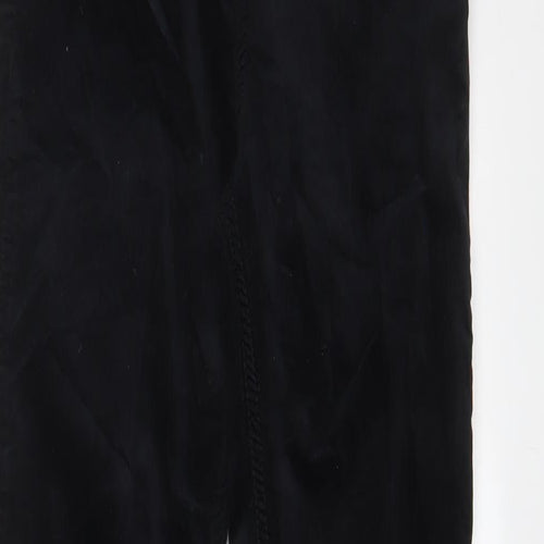 Topshop Womens Black Cotton Trousers Size 26 in L32 in Regular Zip