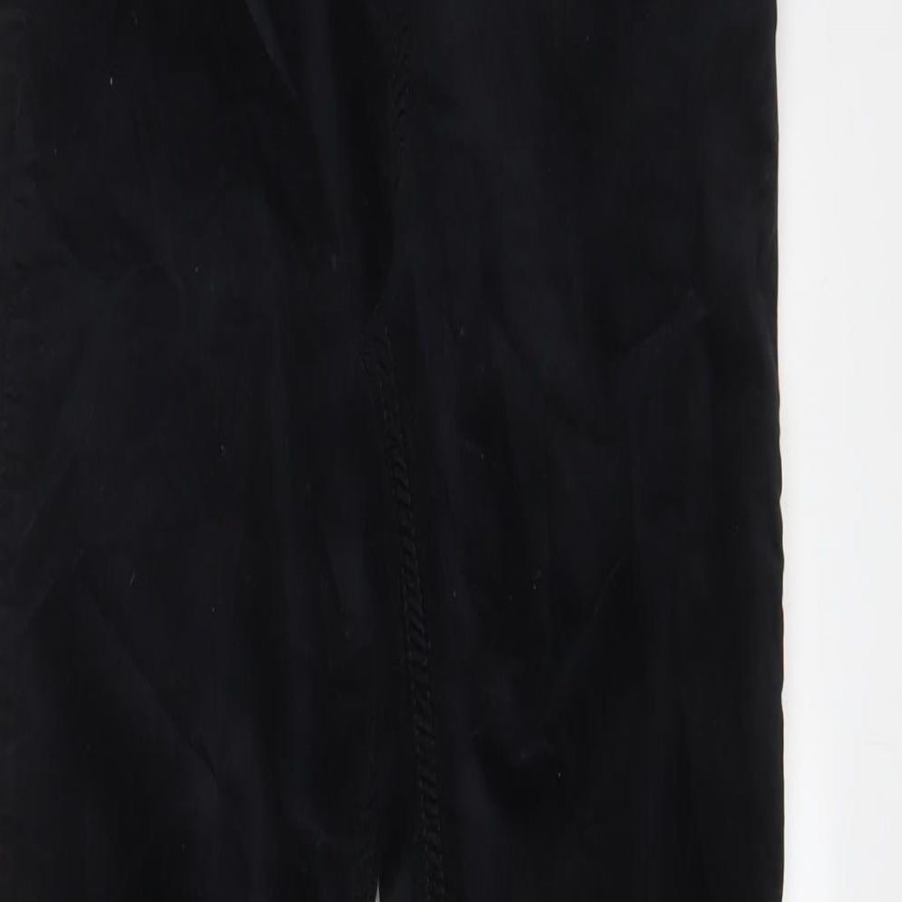 Topshop Womens Black Cotton Trousers Size 26 in L32 in Regular Zip