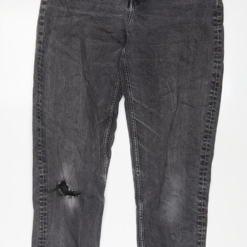 Weekday Womens Grey Cotton Tapered Jeans Size 28 in L29 in Regular Zip