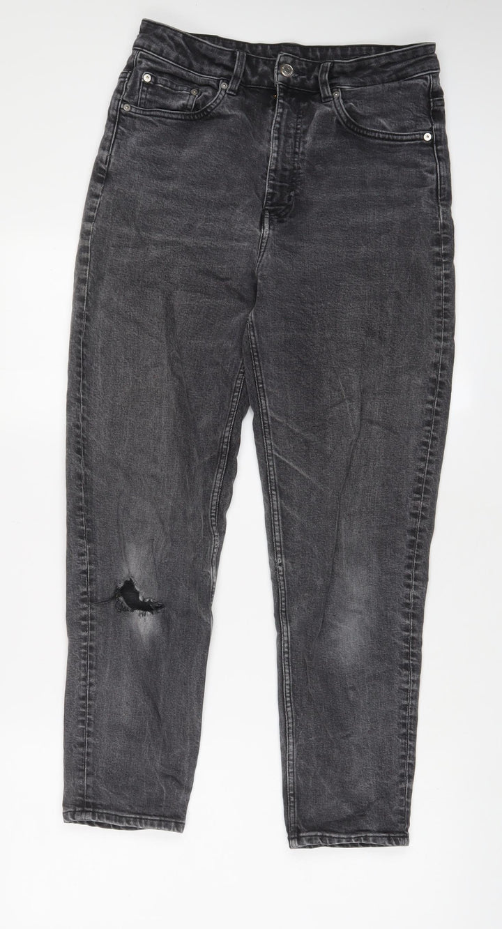 Weekday Womens Grey Cotton Tapered Jeans Size 28 in L29 in Regular Zip