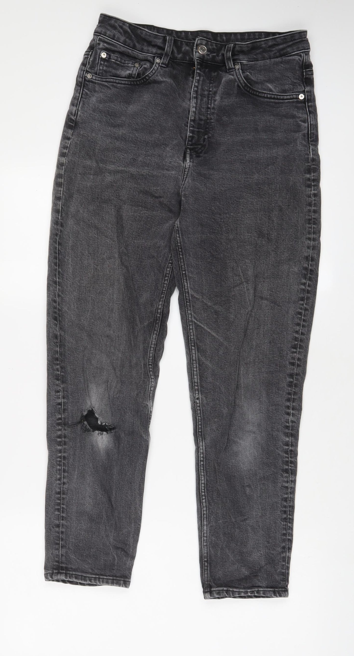 Weekday Womens Grey Cotton Tapered Jeans Size 28 in L29 in Regular Zip