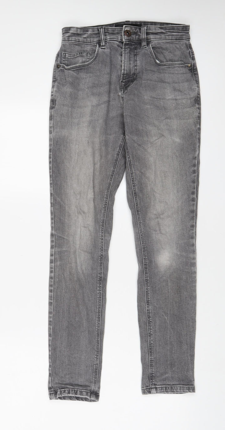 NEXT Mens Grey Cotton Skinny Jeans Size 26 in L31 in Regular Zip