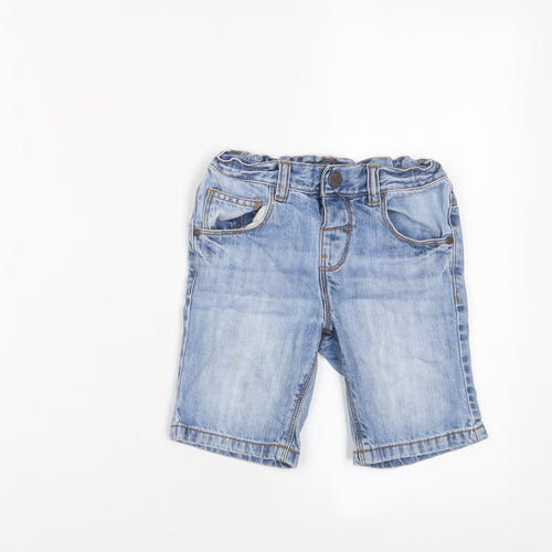 NEXT Girls Blue Cotton Bermuda Shorts Size 4-5 Years Regular Zip