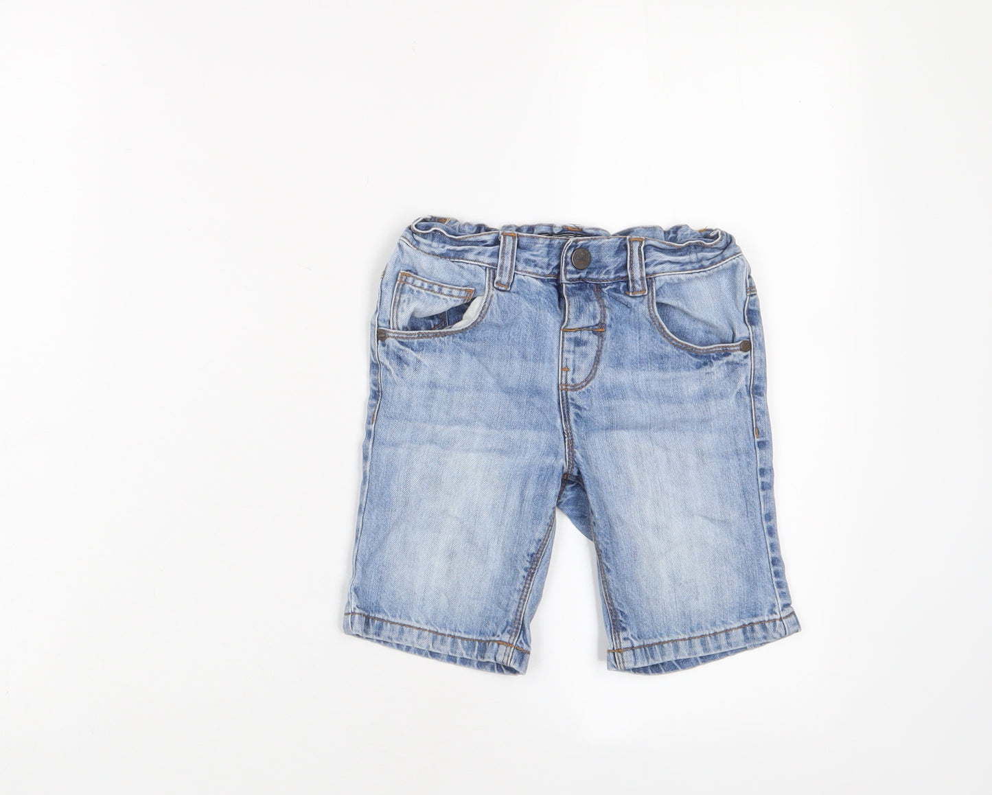 NEXT Girls Blue Cotton Bermuda Shorts Size 4-5 Years Regular Zip