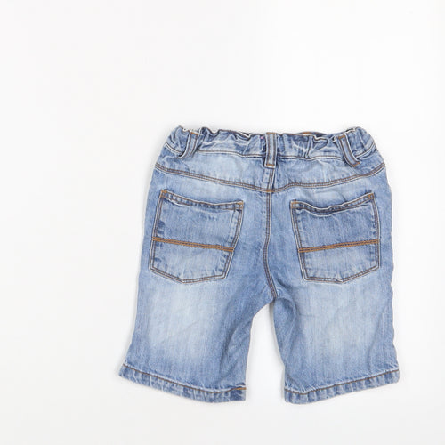 NEXT Girls Blue Cotton Bermuda Shorts Size 4-5 Years Regular Zip