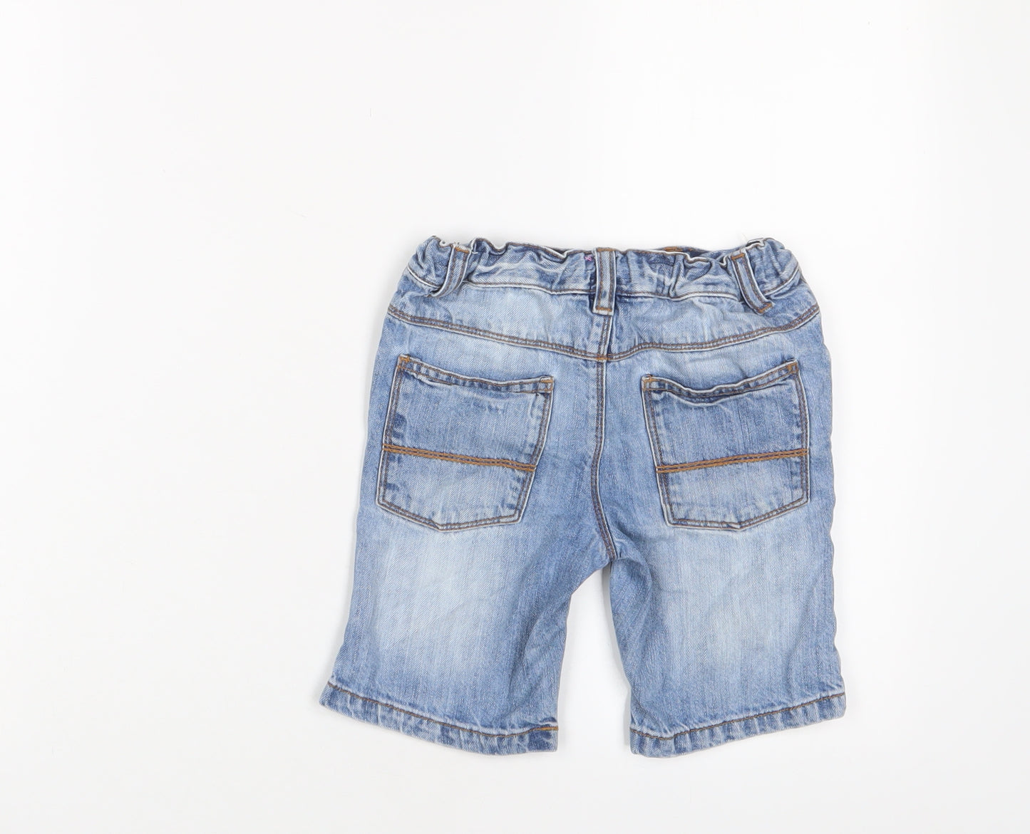 NEXT Girls Blue Cotton Bermuda Shorts Size 4-5 Years Regular Zip