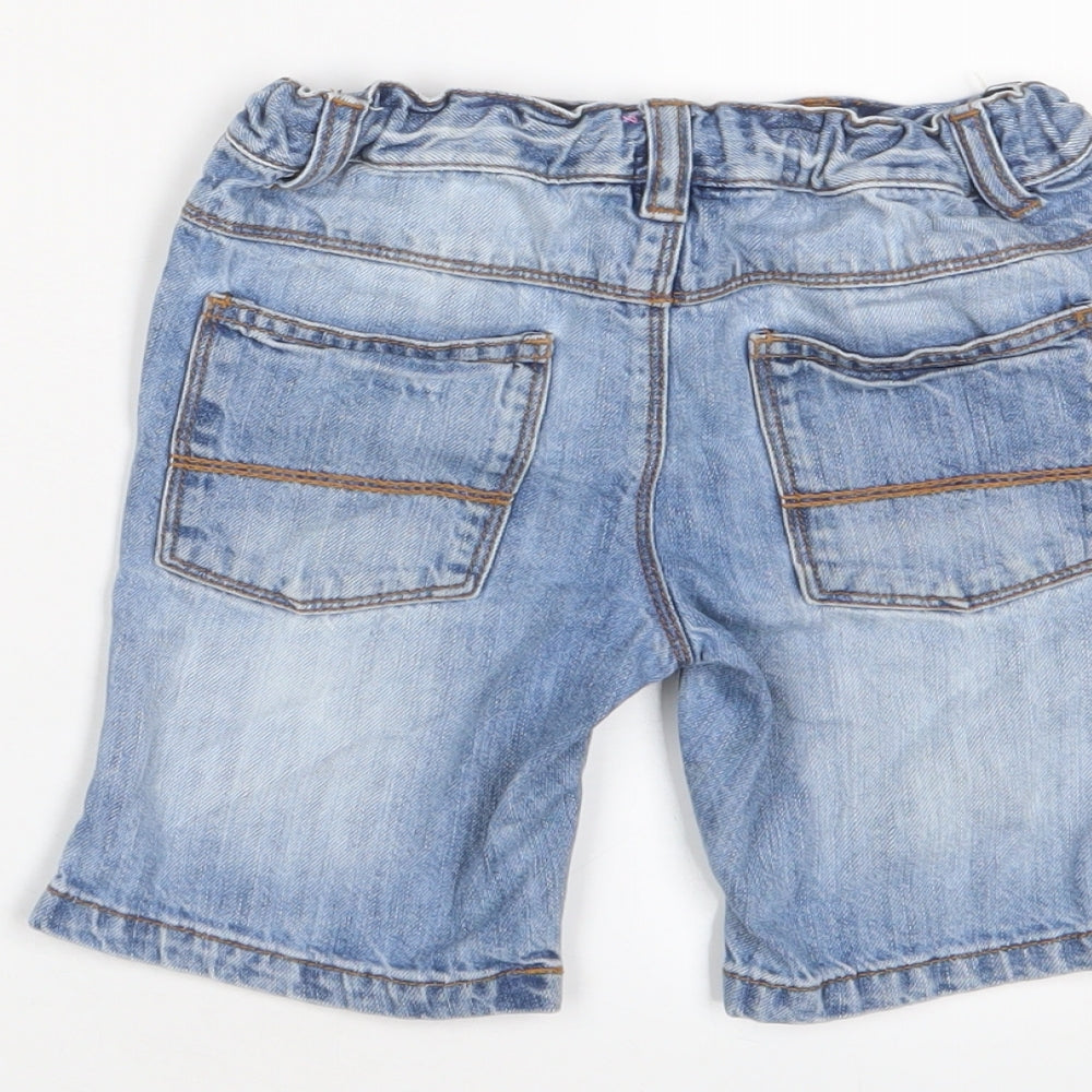 NEXT Girls Blue Cotton Bermuda Shorts Size 4-5 Years Regular Zip