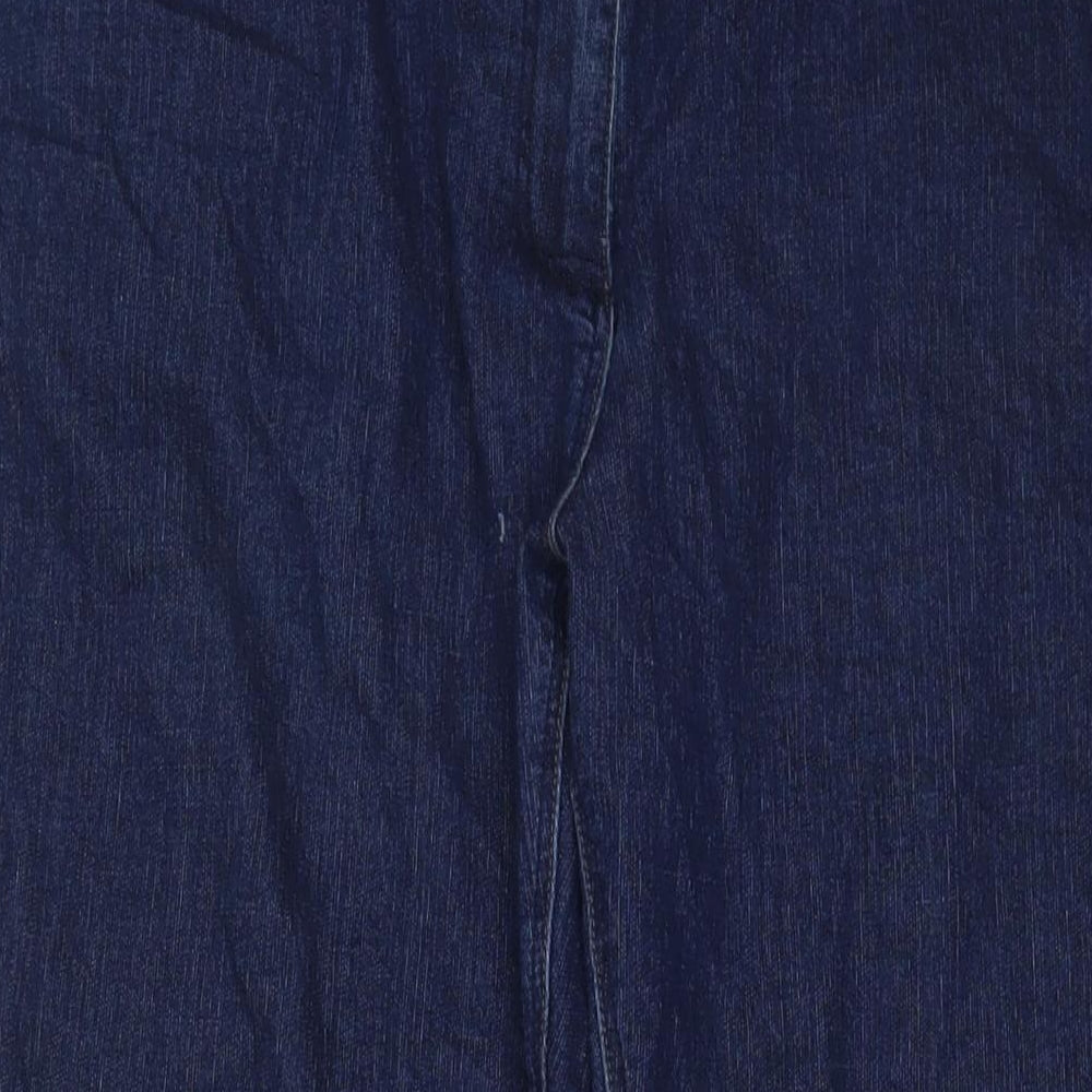 Bonmarché Womens Blue Cotton Bootcut Jeans Size 20 L27 in Regular Zip