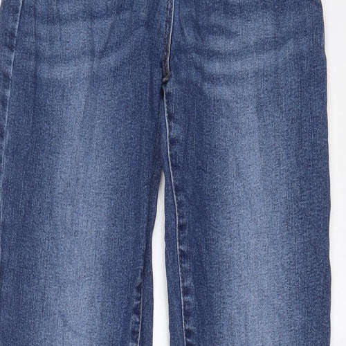 NEXT Womens Blue Cotton Skinny Jeans Size 6 L28 in Relaxed Zip