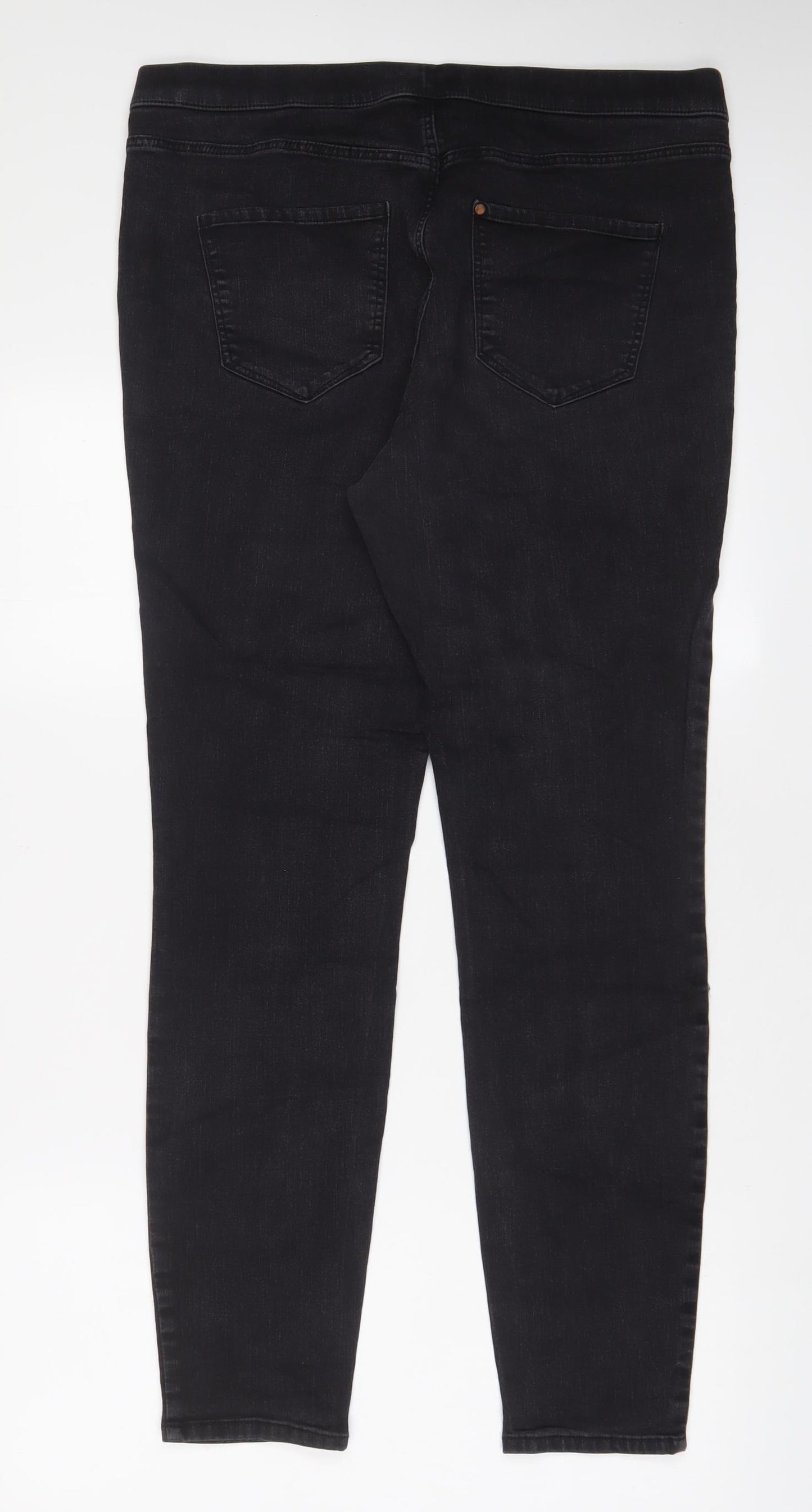 H&M Womens Grey Cotton Jegging Jeans Size 18 L30 in Regular