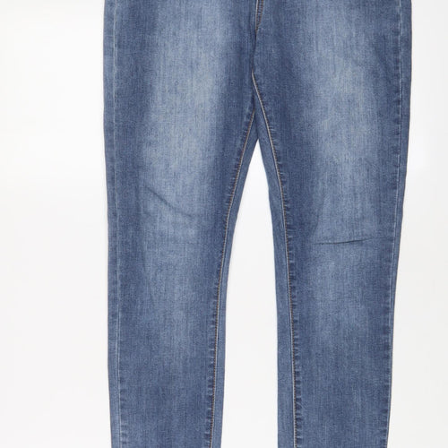 Madonna Womens Blue Cotton Skinny Jeans Size L L28 in Regular Zip