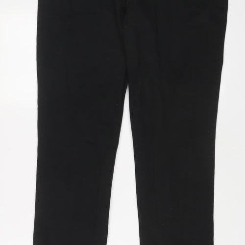 Topman Mens Black Cotton Trousers Size 34 in L32 in Regular Zip