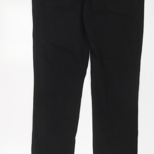 Topman Mens Black Cotton Trousers Size 34 in L32 in Regular Zip