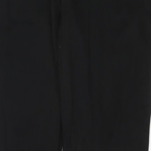 Topman Mens Black Cotton Trousers Size 34 in L32 in Regular Zip