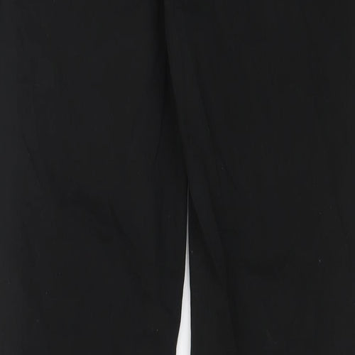 Topman Mens Black Cotton Trousers Size 34 in L32 in Regular Zip