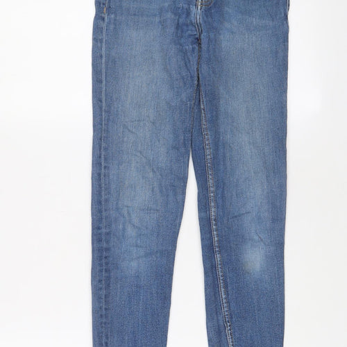 Zara Womens Blue Cotton Skinny Jeans Size 8 L26 in Regular Zip