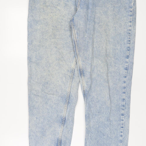 ASOS Womens Blue Cotton Straight Jeans Size 30 L32 in Regular Zip