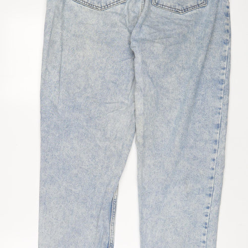 ASOS Womens Blue Cotton Straight Jeans Size 30 L32 in Regular Zip