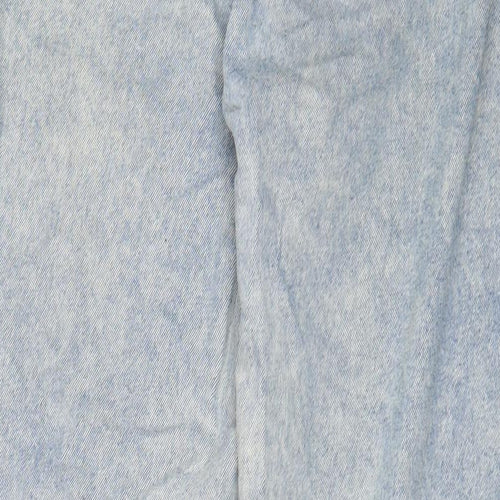 ASOS Womens Blue Cotton Straight Jeans Size 30 L32 in Regular Zip