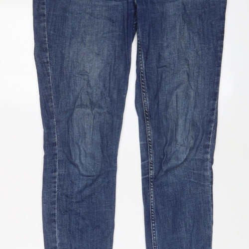 NEXT Womens Blue Cotton Skinny Jeans Size 10 L31 in Regular Zip