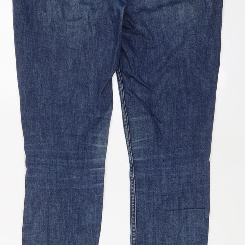 NEXT Womens Blue Cotton Skinny Jeans Size 10 L31 in Regular Zip
