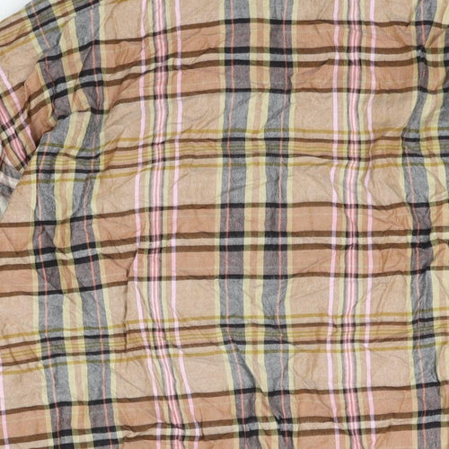 NEXT Womens Multicoloured Check Viscose Basic Button-Up Size 14 Collared