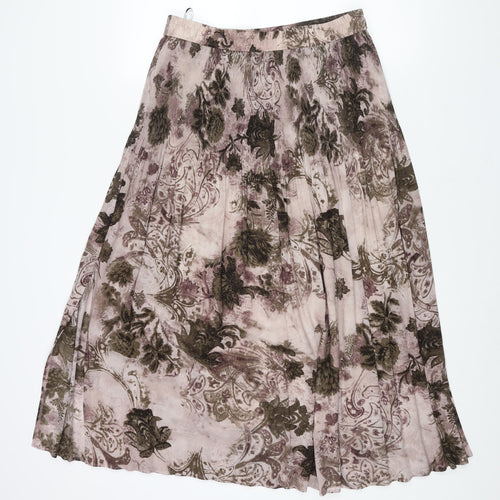 LUCIA Womens Multicoloured Geometric Polyester A-Line Skirt Size 14 - Rouched Elasticated Waist
