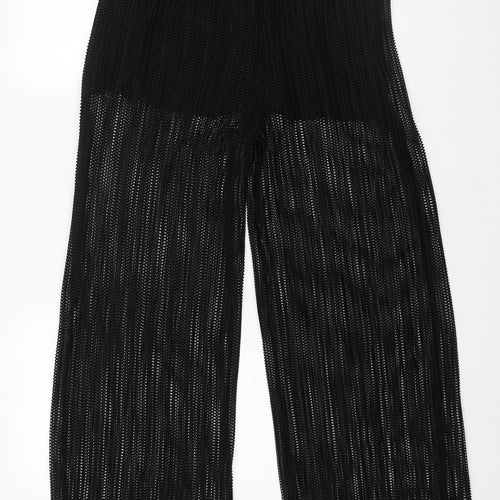 Mango Womens Black Polyester Trousers Size S L34 in Regular - Semi Sheer Undershort Lining