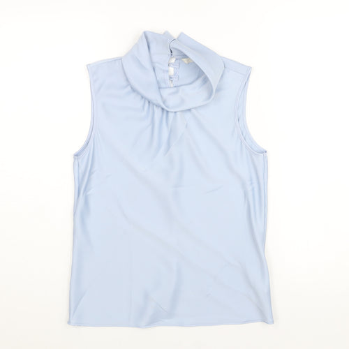 Marks and Spencer Womens Blue Polyester Camisole Blouse Size 10 Roll Neck
